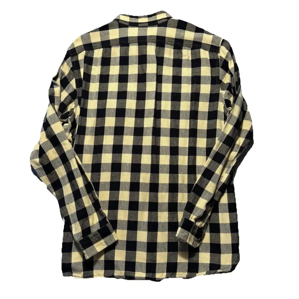 Polo Ralph Lauren Black Yellow Checkered Flannel Button Down Shirt XL Preppy